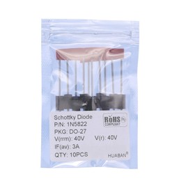 HUABAN 10pcs 1N5822 Schottky Barrier Rectifier Diodes 3A 40V DO-201AD (DO-27) Axial 5822 3 Amp 40 Volt