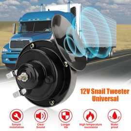 BLAU GRUN 2PCS 300DB Super Loud Train Horns, 12V Waterproof Air Horns Replacement Kit, Car Air Electric Snail Double Horn, Automotive Accessories Universal for Motorcycle, Truck, Bike, Boat (Gray)