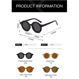 YAMEIZE Children's Sunglasses UV400 Protection Flexible Rubber Lenses for Children Boys and Girls 2-7 Years, Black Frame & Grey