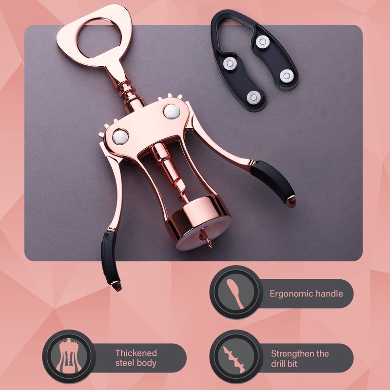 Drincarier Wine Opener, Zinc Alloy Premium Wing Corkscrew Wine Bottle