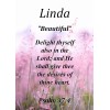 Linda "Beautiful" Keepsake Name Meaning Card with Bible Verse