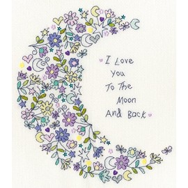 Bothy Threads Counted Cross Stitch Kit - Love You to The Moon