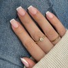 SXVME Uñas postizas francesas blancas cortas, medianas y cuadradas, con