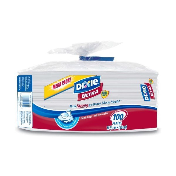Dixie Ultra 10-1/16 Inches Mega Pack Plate, 100-Count (Pack of