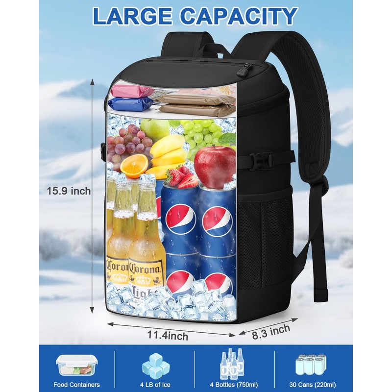 Pritent Cooler Backpack for Men Women Insulated Waterproof Backpack Coolers