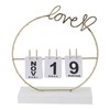 Metal Desk Calendar Modern Creative Tabletop Flip Calendar with LED