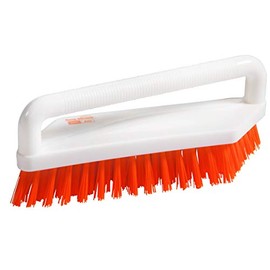 haug bürsten - Anti Bac Scrubbing Brush - Antibacterial - Colour: White with Orange Bristles - Size: 180 x 48 x 22 mm - Made in Germany