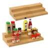 Lenwi Spice Rack Organizer for Cabinet 2Pack, 3 Tier Expandable Bamboo Spice Storage, Great for Kitchen Cabinet, Cupboard,Pantry and More(Natrual)