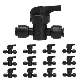 MIXC 12 Pack 1/4 Inch Drip Irrigation Valves, Quick Connect 1/4 Inch Drip Irrigation Shut Off Valves for 1/4" Tubing, Water Flow Control Sprinkler Valve for Drip Sprinkler Garden System