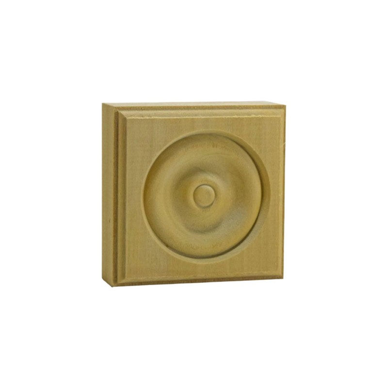 EWAP30 Rosette Casing Corner Block 1" x 3" Square Unfinished,