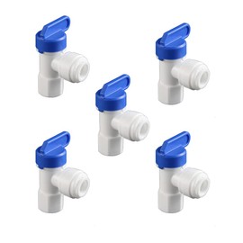 PureSec Water Storage Tank Ball Valve 3/8 inch O.D.RO Tubing x 1/4 inch female pipe thread Push-Fit Elbow Shut-Off Valve