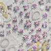 5D Embossed Flower Nail Stickers Pink Rose Nail Art Floral
