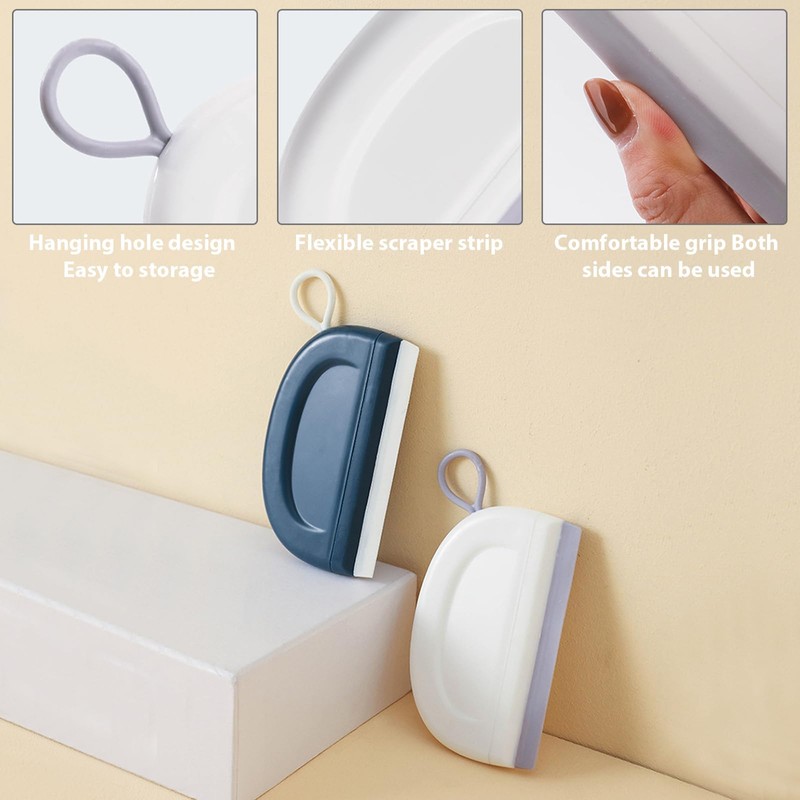 CLKE 2Pcs Mini Squeegee, Small Squeegee Soft PVC, Shower Squeegee,