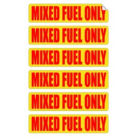 Unbranded 6 pack MIXED FUEL ONLY Vinyl Stickers Decals / Gas Oil 2 Stroke Can Door Labels