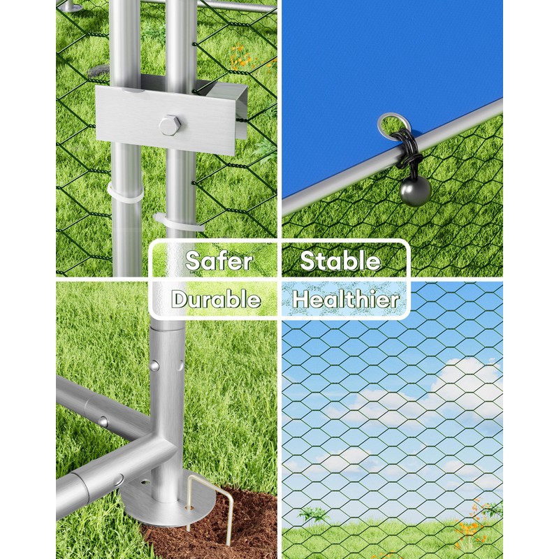 BUCATSTATE 6.6FT x 9.8FT x 6.6FT Metal Chicken Coop, Heavy-Duty
