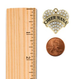 Inspired Silver - Cheer Nana - Gold Braided Bracelet for Women - Pave Heart Charm Bracelet Jewelry Gift with Cubic Zirconia - Women's Charm Bracelet with Lobster Claw Clasp