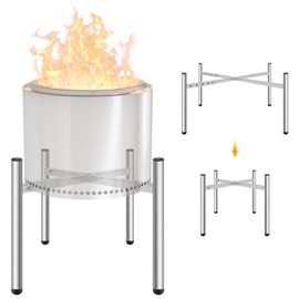 KOMCLUB 15-27 inch Firepit Stand,Fire Pit Stand for Solo Stove Yukon and Othe 15-27" Outside Firepit,Stainless Steel Firepit Stand Accessory for Stove Fireplace Use Camping Outdoor Fireplace Tools