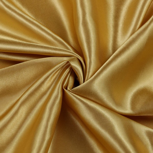 MDS Pack of 5 Yard Charmeuse Bridal Solid Satin Fabric for Wedding Dress Fashion Crafts Costumes Decorations Silky Satin 44”- Gold