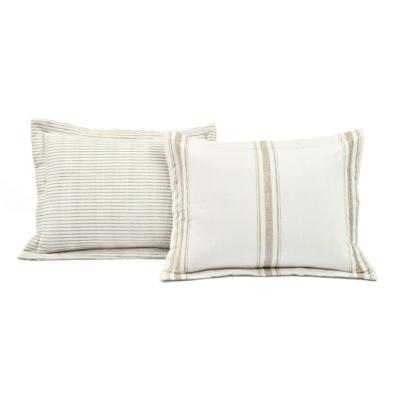 Lush Decor Comforter Farmhouse Stripe, Full/Queen, Neutral