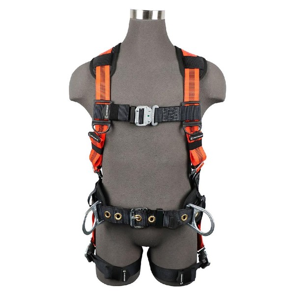 SafeWaze FS99160-E-QC-M V-Line Construction Harness: 3D, QC Chest, QC Legs