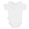 BABIDU Unisex Baby Bodysuit with Ruffles Short Sleeve Fitted, White