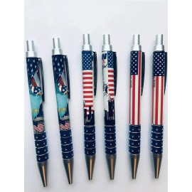 US Flag Design - NY Liberty of Statue Design Pens - USA Souvenir Pack of 6