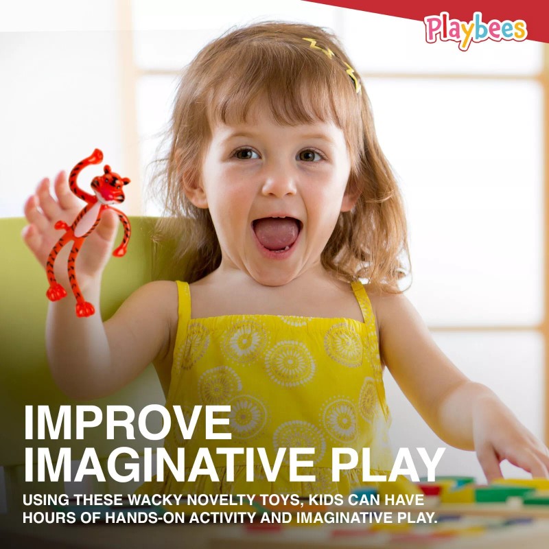 Playbees Bendable Mini Zoo Animals - 12 PCK - Flexible