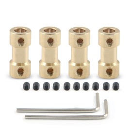 Cionyce 4 PCS Flexible Shaft Coupler 2-3mm Motor Transmission Brass Couplers for RC Airplane,Boat,Robot with Screws