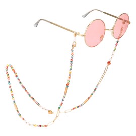 BTHRORO Brillenketten für Damen, Bunte Perlen Brillenbänder Sonnenbrillenband Lesebrillen Brillen Cord Anti-Rutsch Brillenband für Frauen Mädchen
