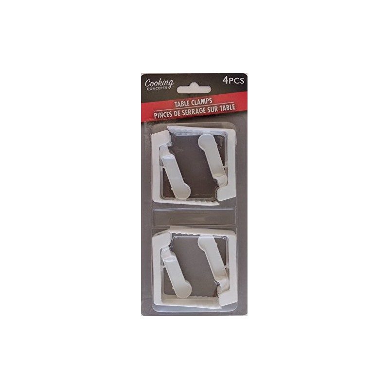 Cooking Concepts Table Cloth Clamps White Plastic Spring-Loaded 4/PK