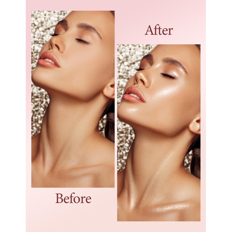 Erinde Body Highlighter Oil - White, Liquid Makeup Highlighter, Glitter