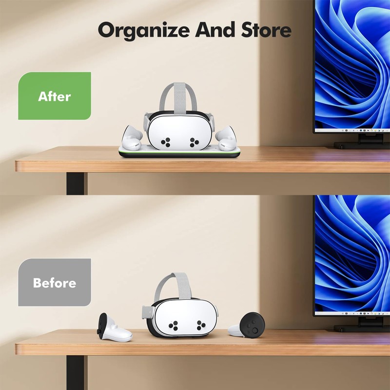 BSROBOTIC Charging Dock Compatible with Meta Quest 3/3S, Magnetic Charging