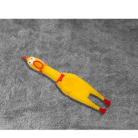 CD37 Rubber Squawking Chicken toy for dogs – 10” squeaky/squeezy novelty chew toy for pets (Pack of 3)
