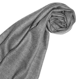 Lorenzo Cana Luxury Men's Winter Scarf, 100% Cashmere, Fluffy, Lightweight, Natural Fibre, Herringbone Pattern, 7822977711 - 30 x 180 cm
