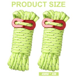 Tent Guy Ropes Nylon Guy Ropes 4mm Guide Ropes 4M Adjustable Guy Ropes for Tents Reflective Guy Lines with Tensioners Reflective Cord for Camping Awning Hiking Picnics