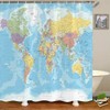 TOMOZ World Map Shower Curtain, Countries and Cities Shower Curtains,