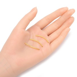 Adabele 30pcs 14k Gold on Sterling Silver Sleek Curved Noodle Tube Beads 30mm x 1.5mm Tube (~1.2mm Hole) ss272