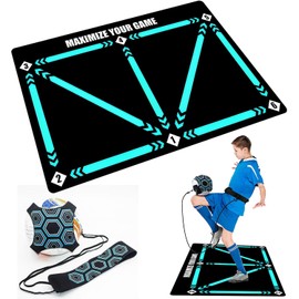 Football Mat Ball Control, 60 x 90 cm Football Mat, Football Mat with Football Trainer, Football Step Training Mat, Football Mat, Ball Control, Gift for Children and Football Lovers