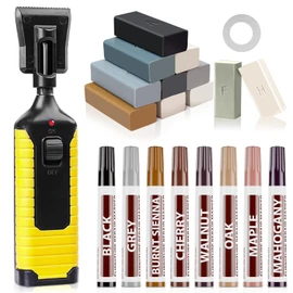 Hardwood Floor Repair Kit -11PCS Laminate Vinyl Floor Wax with 8PCS Wood Furniture Touch Up Marker,Professional Restoration The Scratches, Stains,Holes on Any Wood Floor and Wooden Furniture