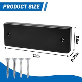 Verdanzia Transducer Mounting Plate with Screws, UV-Resistant Transducer Mounting Board Hardware Kit, Marine-Grade Boat Transom Pad for Fish Finder and Sonar 12" X 3.5" X 0.75" (Black)