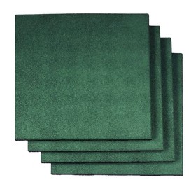 RevTime Easy DIY Interlocking Outdoor Rubber Tiles 20" x 20" x 1” Thick for Playground Use, Outdoor Gym Floor, Sports Deck, Backyard Play Area, Safety Rubber Paver (Pack of 4) Green