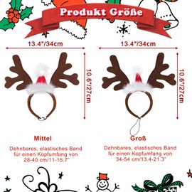 Mfsdai Dog Christmas Reindeer Antlers Dog Hat Headdress Adjustable Christmas Headband Dog Christmas Costume Accessories for Small and Medium Cats and Dogs