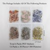 ZXMNBH 300 Pieces PET Stickers for Scrapbooking Kit Mini Flowers