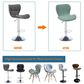 Bifaunvogel Counter Height Bar Chairs Cover Set of 2 Jacquard Swivel Bar Stools Slipcovers Stretchable Swivel Barstools Chair Covers Protector for Home Kitchen Bar Cafe Light Green