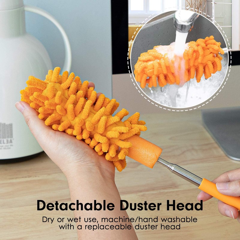 Microfiber Duster for Cleaning, Tukuos Hand Washable Dusters with 2pcs