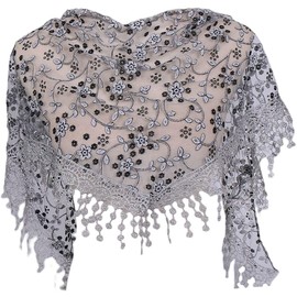 MAIRY Mantilla Catholic Women's Lace Scarf Veil Headscarf Stole Black White for Church Mass Latin Chapel Bride Mourning, De138003