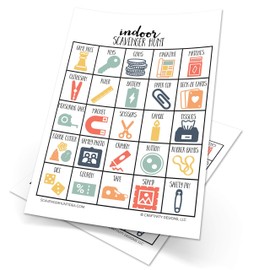 Craftivity Designs Indoor Scavenger Hunt Games for Kids, Family Game Night, Birthday Party, Travel Activities, Includes 10 Dry Erase Markers and Cards