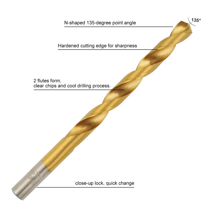 COMOWARE 100 Pcs Titanium Drill Bit Set - High Speed