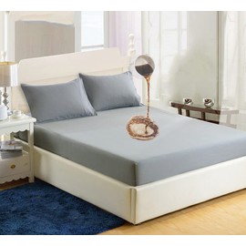 Waterproof King Size Mattress Protector King Size Bed Fitted Sheets Mattress Cover Deep Fitted Soft Washable Breathable 30cm deep kingsize 150x200cm