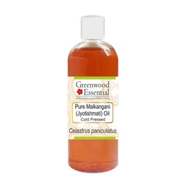 Greenwood Essential Pure Malkangani (Malkangni/Jyotishmati) Oil (Celastrus Paniculatus) Natural Therapeutic Grade Cold Pressed 200 ml (6.76 oz)